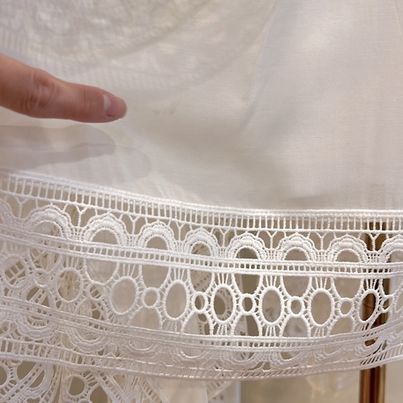 Self-Portrait Resort Collection White Sheer Lace Kaftan Cape Dress US 6 - Picture 11 of 15